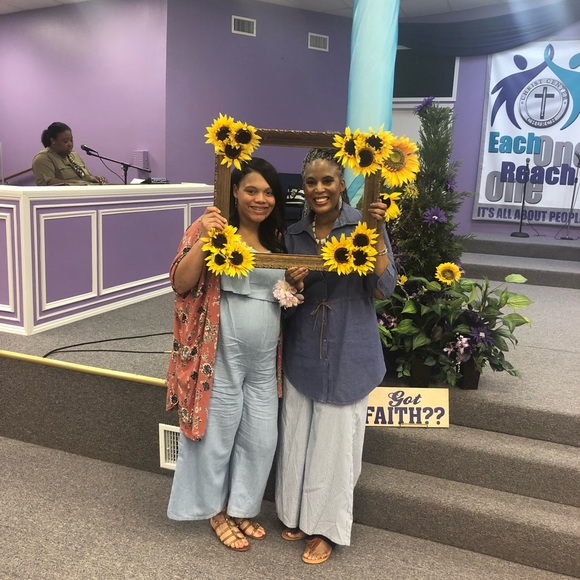 Isabel maternity romper-denim - Picture 3 of 3